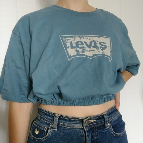Levi's Tops - Levi's blue crop shirt